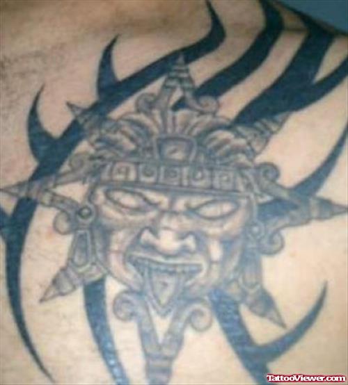 Black Tribal And Aztec Tattoo