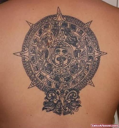 Aztec Back Body Tattoo For Guys