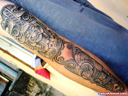 Attractive Aztec Sleeve Tattoo