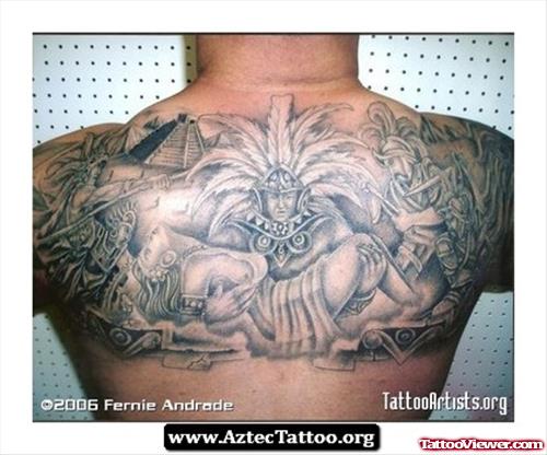 Upperback Latin Aztec Tattoo