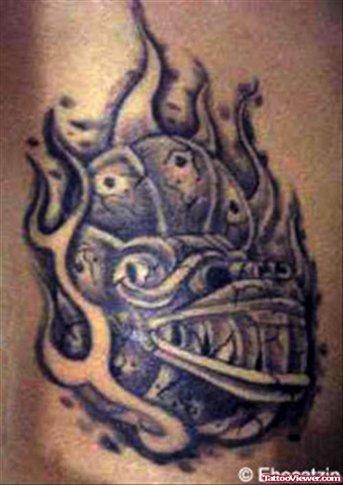 Flaming Aztec Tattoo