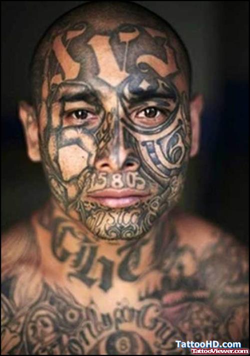 Aztec Tattoo On Face