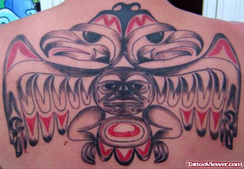 Awful Aztec Bird Upperback Tattoo