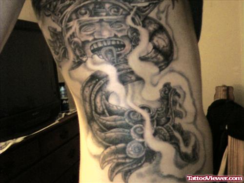 Rib Aztec Tattoo