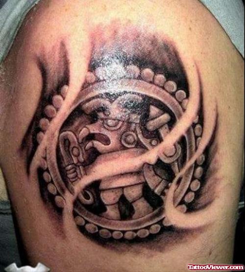 New Aztec Shoulder Tattoo