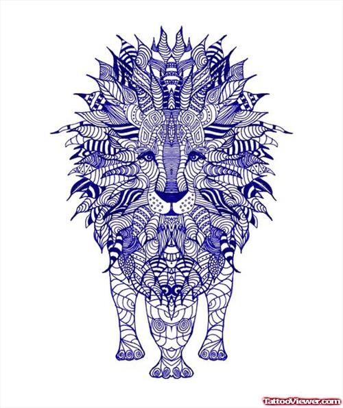 Aztec Lion Tattoo Design