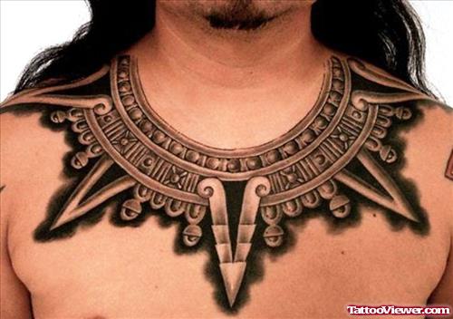 Awesome Aztec Man Chest Tattoo