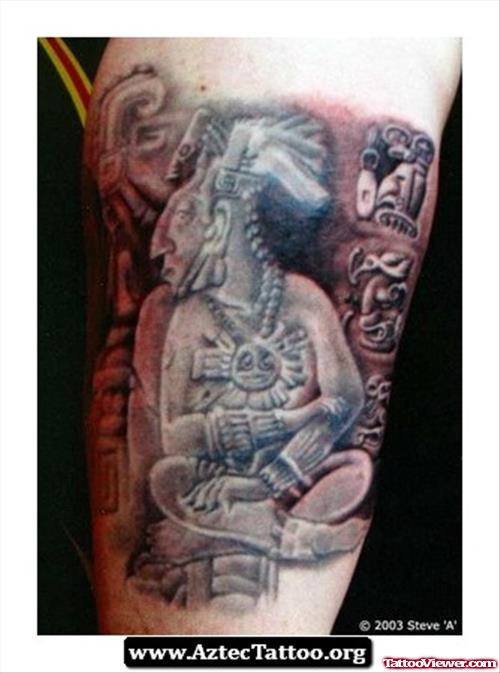 Half Sleeve Aztec Tattoo