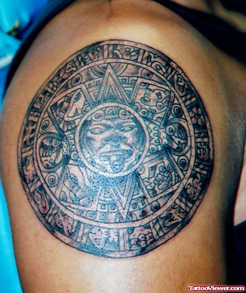 Crazy Shoulder Aztec Tattoo