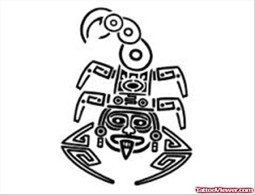 Aztec Scorpio Tattoo Design