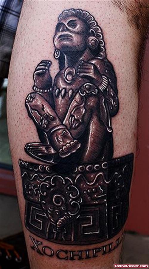 Quality Aztec Grey Ink Tattoo