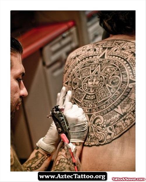 Aztec Tattoo Making On Back