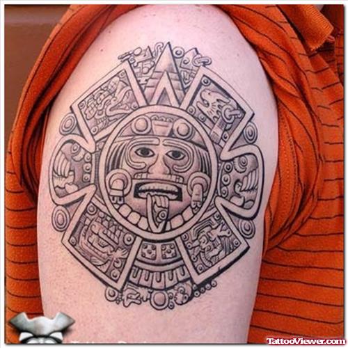 Aztec Sun Shoulde rTattoo