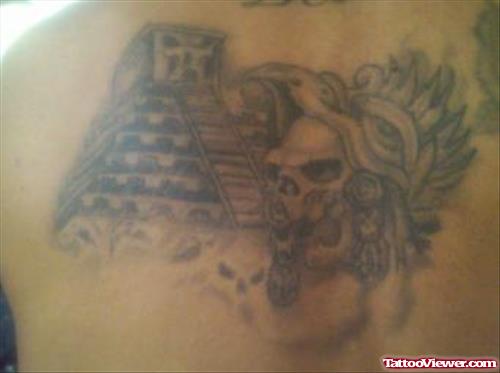 Attractive Aztec Tattoo On Back Body