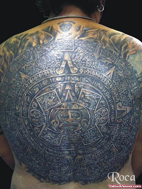 Fantastic Aztec Back Body Tattoo
