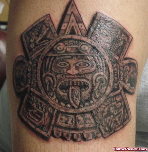 Classic Aztec Dark Ink Tattoo