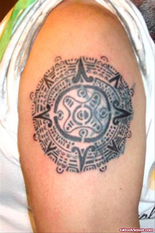 Best Aztec Right Shoulder Tattoo