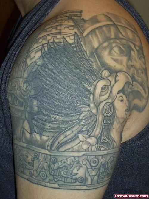 Attractive Aztec Shoulder Tattoo
