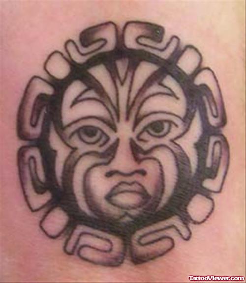 Aztec Face Tattoo