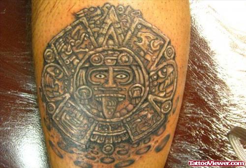 Attractive Aztec Face Tattoo