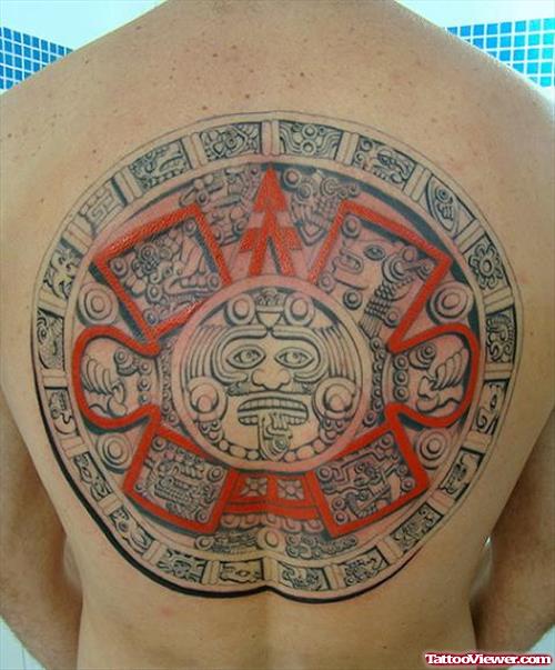 Aztec Tattoo On Back Body