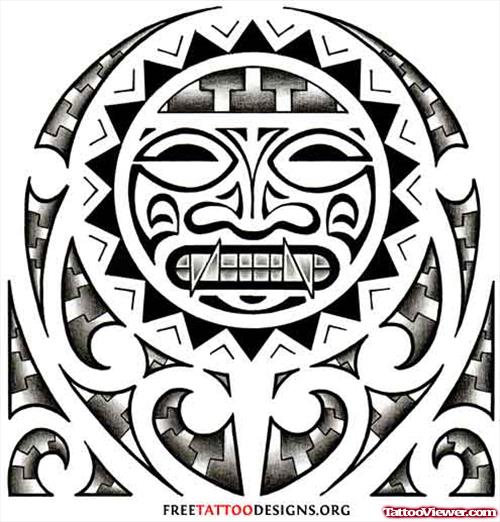 Aztec Maori Tattoo Design