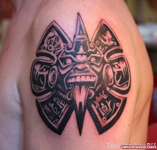 Aztec Left Shoulder Tattoo