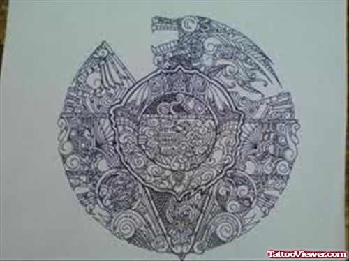 Aztec Circle Tattoo Design