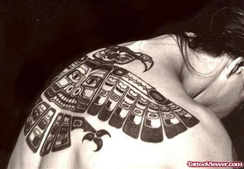 Aztec Bird Upperback Tattoo