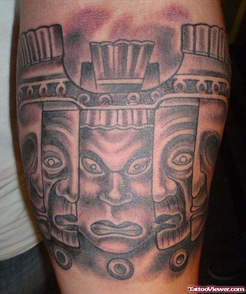 Aztec Faces Tattoo