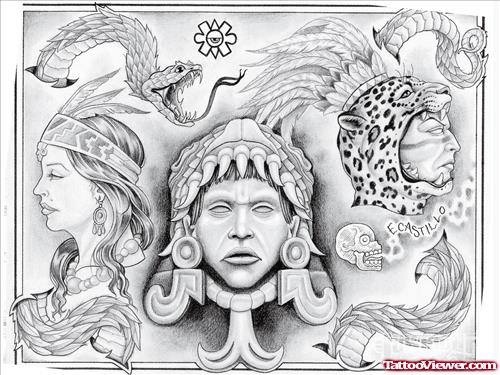 Amazing Aztec Tattoos Designs