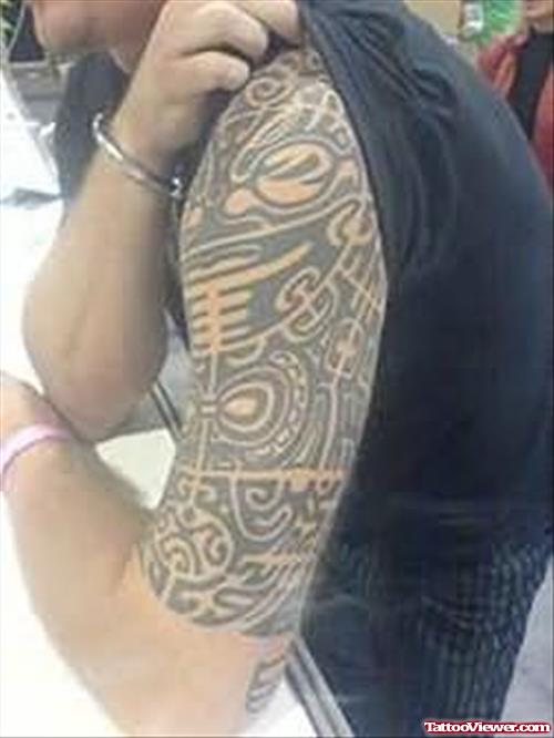 Aztec Tattoo Design On Bicep