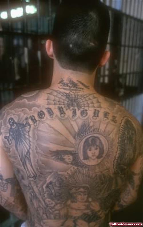 Aztec Girl Tattoo On Back