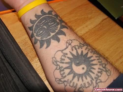 Aztec Sun Tattoo On Arm