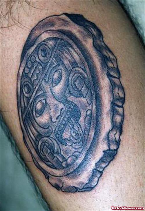 Aztec Coin Tattoo