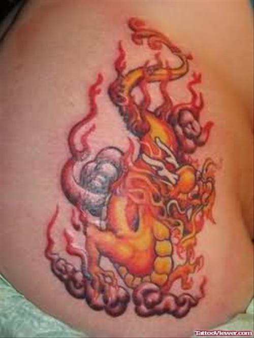 Aztec Tattoo Design On Rib