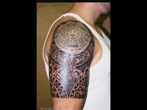 Beautiful Aztec Half Sleeve Tattoo For Men