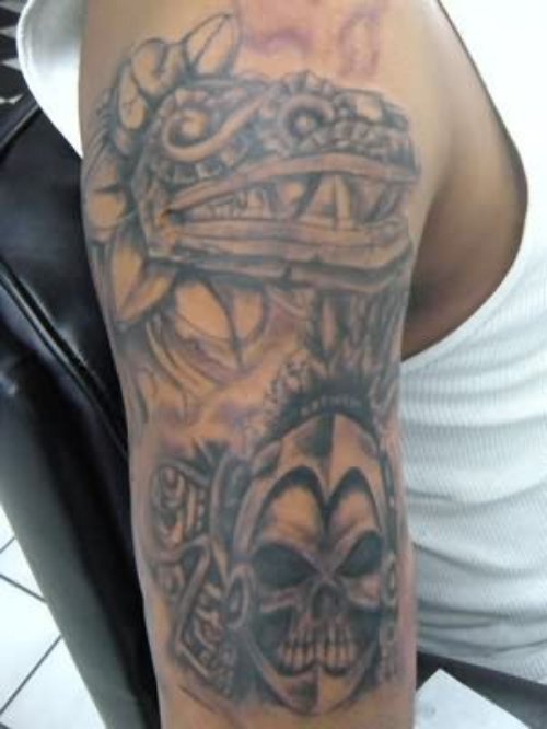 Scary Aztec Tattoos On Arm