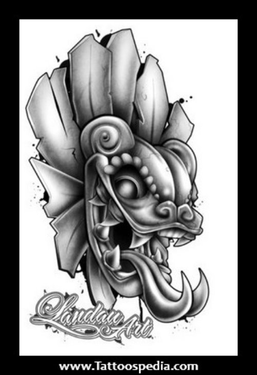 Aztec Lion Head Tattoo Design