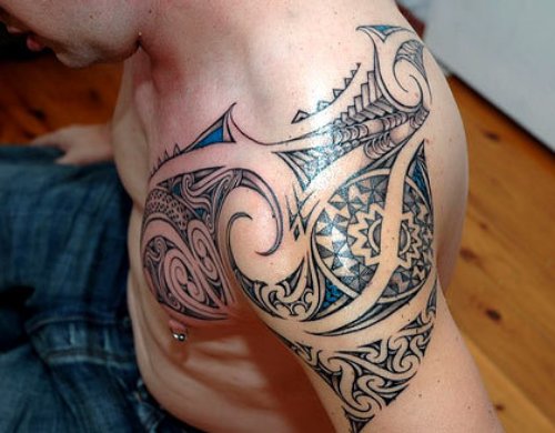 Attractive Aztec Tattoo On Man Left Shoulder