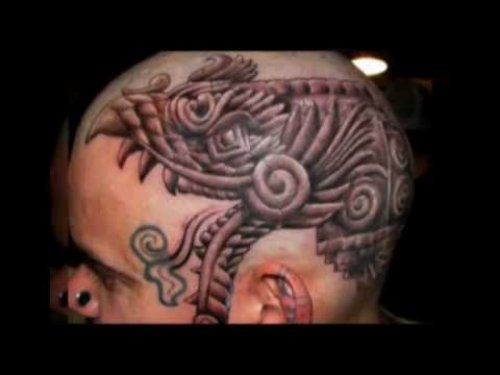 Aztec Head Tattoo For Men