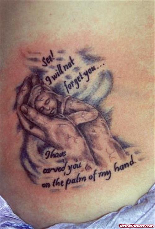 Memorial Baby Tattoo On Side