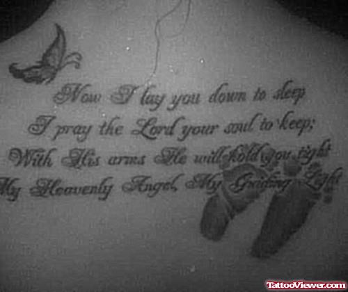 Butterfly and Baby Footprints Tatoo