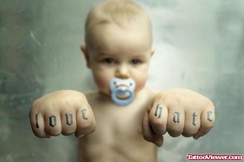 Love Hate Baby Tattoo