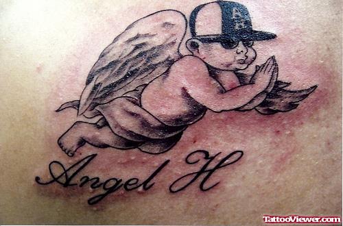 Praying Angel Baby Tattoo