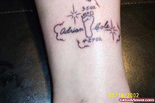 Memorial Baby Footprint Tattoo On Ankle