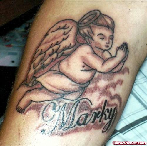 Marky Baby Angel Tattoo On Arm