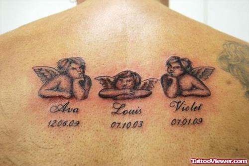 Cherub Baby Angels Tattoos On Back