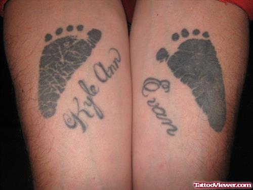 Baby Footprints Tattoos on Both Arms