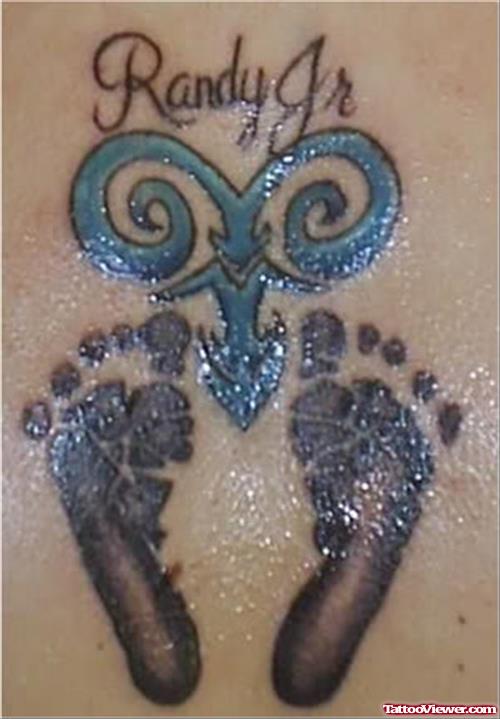 Tribal And Footprints Tattoos
